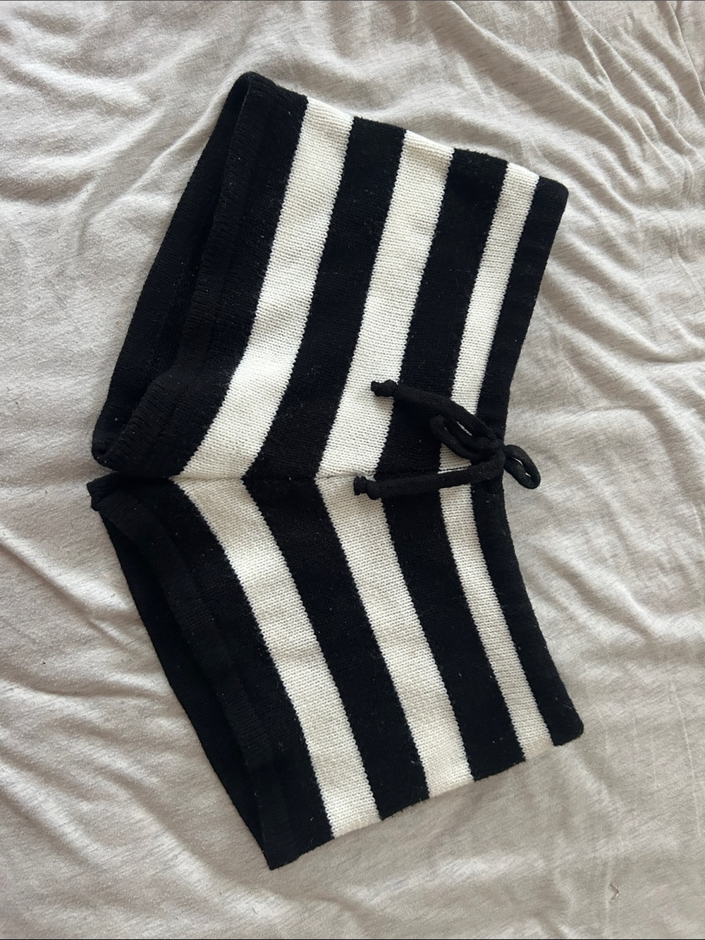 Oh Polly Black and White Striped Knit Shorts